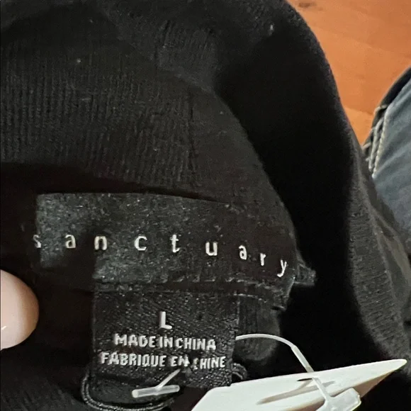 Sanctuary Black Long Sheer Sleeve Top - Picture 4 of 7